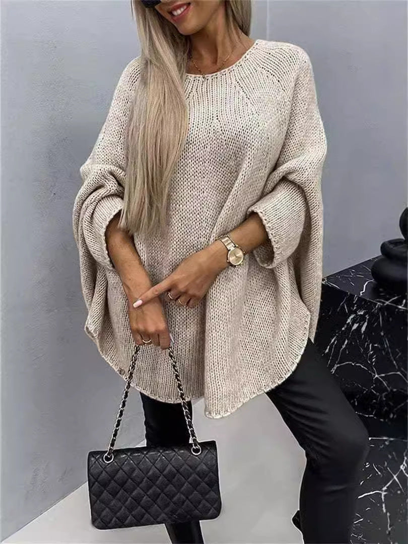 Pull Cape en Tricot - Élégance et Chaleur pour un Hiver Chic